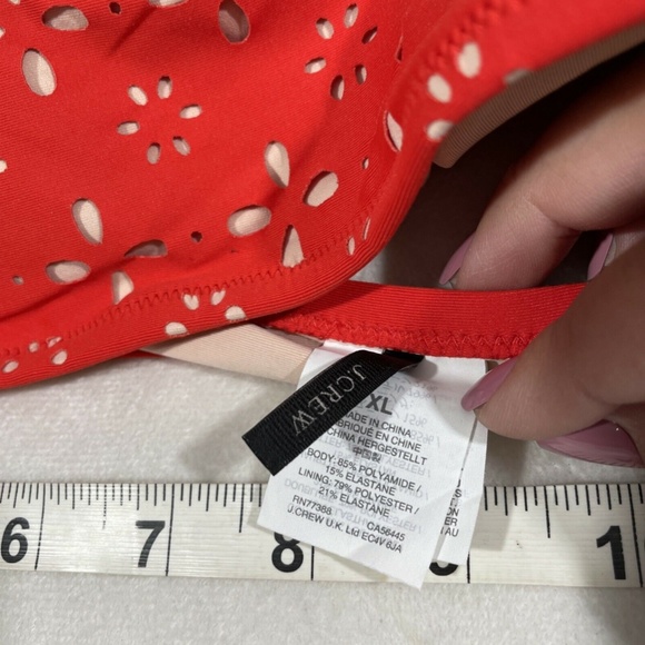 NEW $64 J.CREW Straight Bandeau‎ Bikini Top In Fiery Sunset Blush [SZ XL ] - Picture 8 of 12